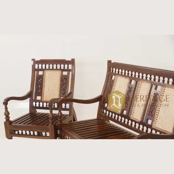 Wooden vintage sofa set