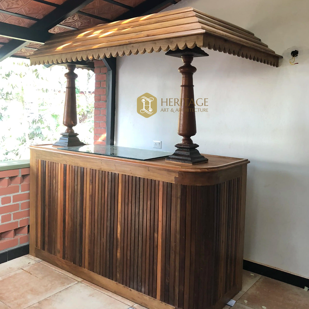 Teak wood Bar Counter - Wooden Furniture Store Online Kochi