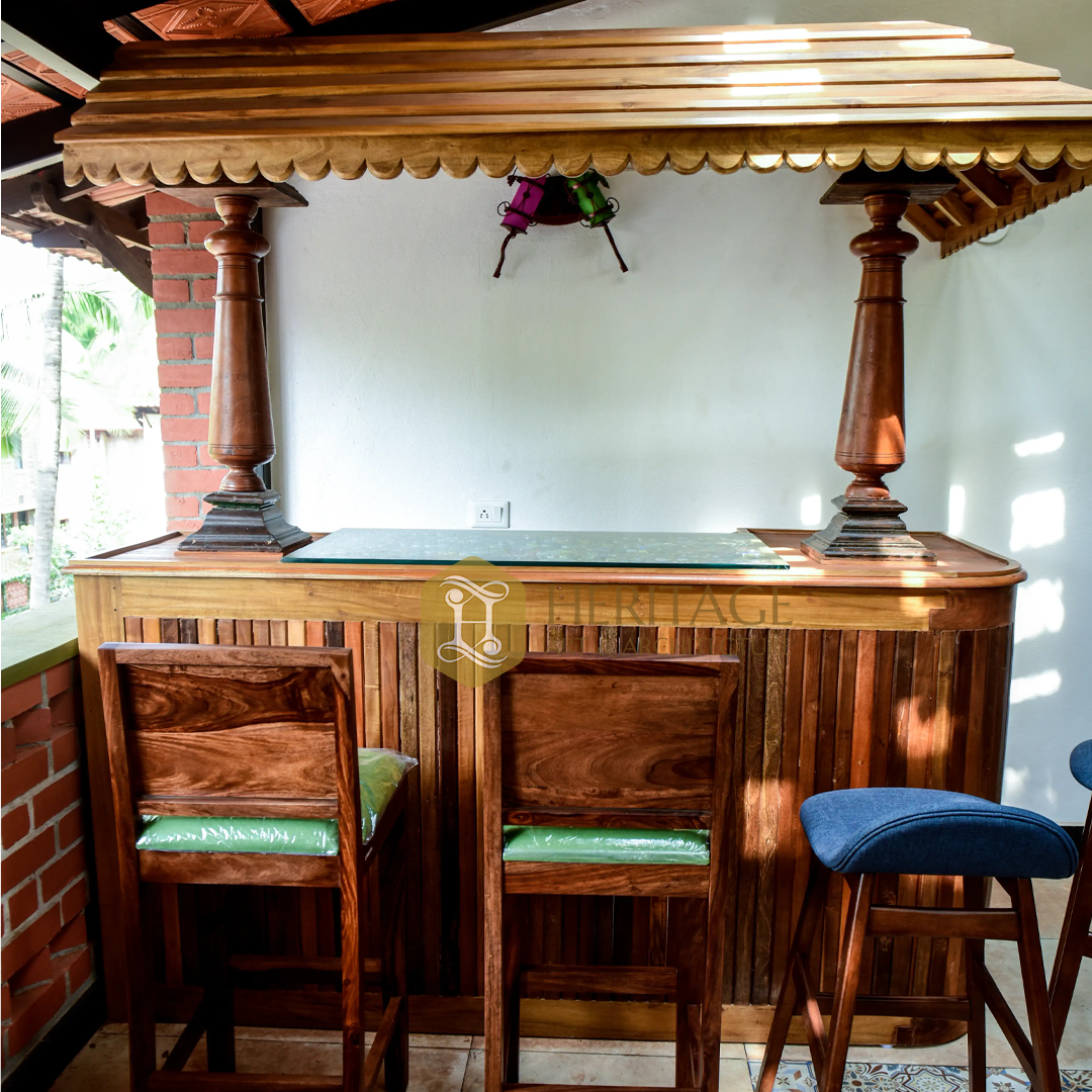 Teak wood Bar Counter - Wooden Furniture Store Online Kochi