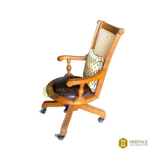 wood swivel chair