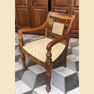 wooden chair with armrest
